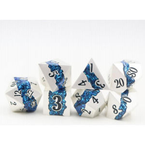 Mica Series 7 piece Metal Dice Set